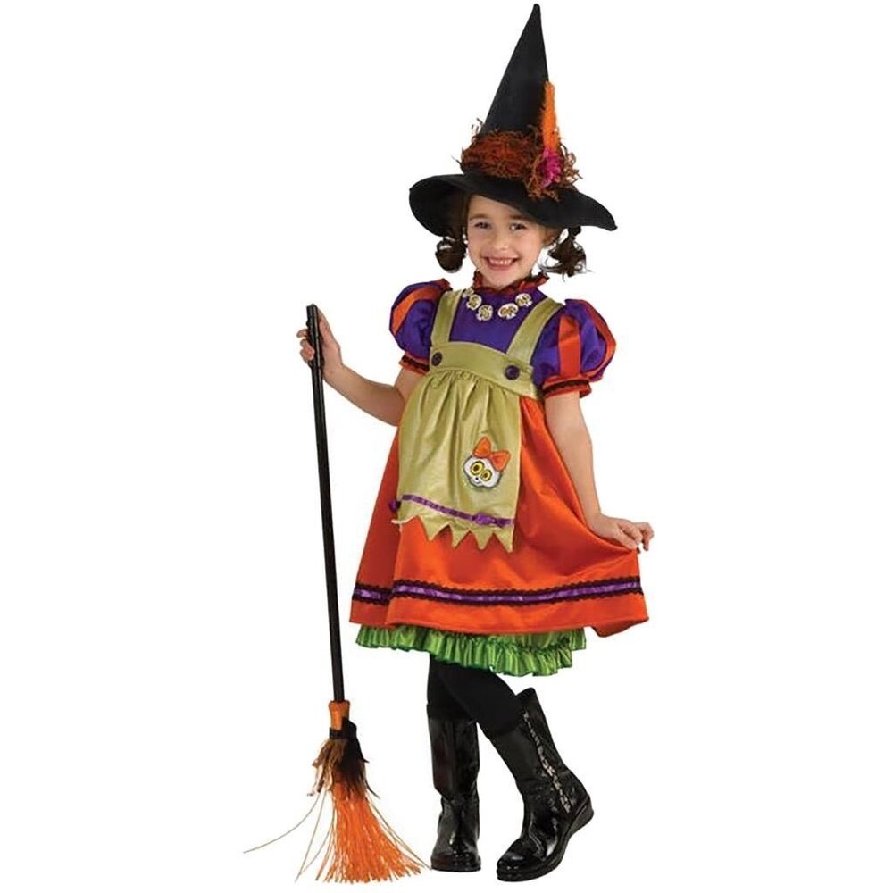 Orange Classic Witch Girls Halloween Costume by Rubies Size Lg 12-14 NEW
